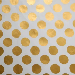 Papel De Regalo Blanco Sostenible Con Puntos Dorados - Bobina De Papel De Regalo De 50 M