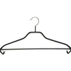 Percha Con Barra Antideslizante, 40 Cm, Negro, 1 Paquete A´10 Piezas