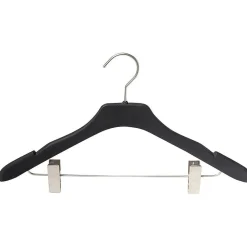 Percha Soft Touch Con Barra Con Pinzas 45 Cm, 1 Paquete De 10 Piezas