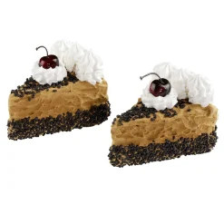 Piezas De Tarta De Chocolate, Juego De 2 Muñecos De Comida De 12 Cm