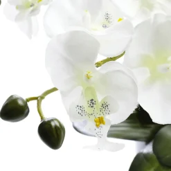 Planta Artificial Orquídea En Maceta, Blanca 28 Cm