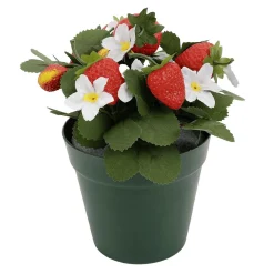 Planta De Fresa Artificial En Maceta De 21 Cm