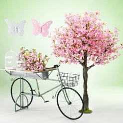 Rama Artificial De Cerezo Rosa En Flor Rose 65 Cm
