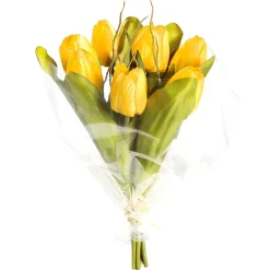 Ramo De Tulipanes Artificial Amarillo, 30 Cm