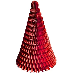 Árbol De Navidad De Papel De Nido De Abeja Rojo