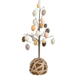 Árbol Decorativo De Huevos De Pascua Marrón, 13 X 40 Cm De Altura