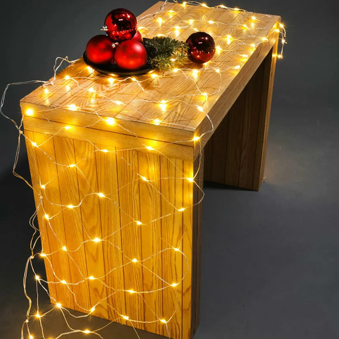Red De Luces LED, Cable Transparente, LED Cálido, 350 X 30 Cm