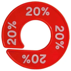 Separador De Tallas Redondo Rojo "20%"