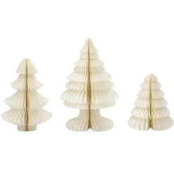 Set De Abetos De Papel Nido De Abeja De Lujo 3 Piezas Blanco