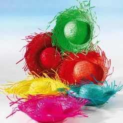 Sombrero De Paja Decorativo, Color Fucsia