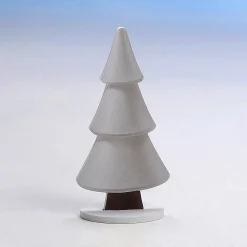 Soporte De Abeto De Nieve Con Purpurina 17 X 34 Cm Plata