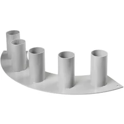 Soporte Metálico 5 Recipientes, 15 Cm De Altura, Gris, Curvado