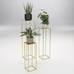 Soporte Para Plantas Juego De Mesa Gold 3pcs.