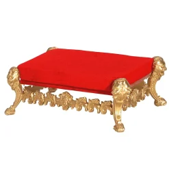 Taburete "Estilo Barroco", Color Rojo-dorado