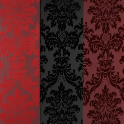 Tafetán Con Flocado De Terciopelo, Anchura: 145 Cm, Color Negro