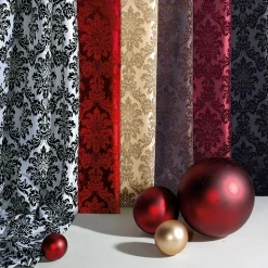 Tafetán Con Flocado De Terciopelo, Anchura: 145 Cm, Color Negro