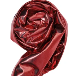 Tela Brillante Jersey De Papel De Aluminio Roja, Anchura: 110 Cm