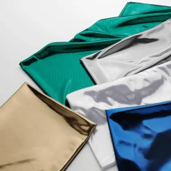 Tela Brillante Jersey De Papel De Aluminio Color Plateado, Anchura: 110 Cm