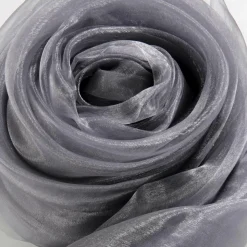 Tela De Chifón, Color Gris Plateado, 145 Cm