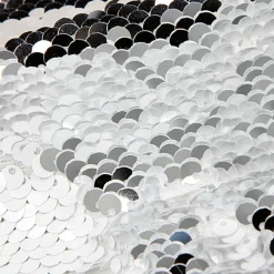 Tela De Lentejuelas Reversibles Plata/blanca, Anchura 145 Cm