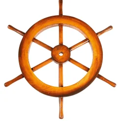 Timón Marítimo Decorativo Ø 50 Cm, Marrón Oscuro