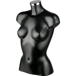 Torso De Plástico Señora 62 Cm, Negro