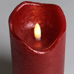 Vela De Cera LED Roja 7,5 Cm Ø, 12,5 Cm De Altura