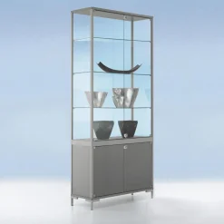 Vitrina Con Compartimento Cerrado, 186 X 80 X 40 Cm