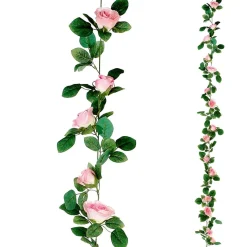 Zarcillo De Rosas Artificial 180 Cm, Color Rosa